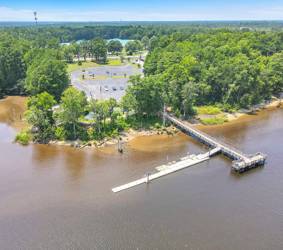 Aerial View of Belville Riverwalk and Belville Elementary School